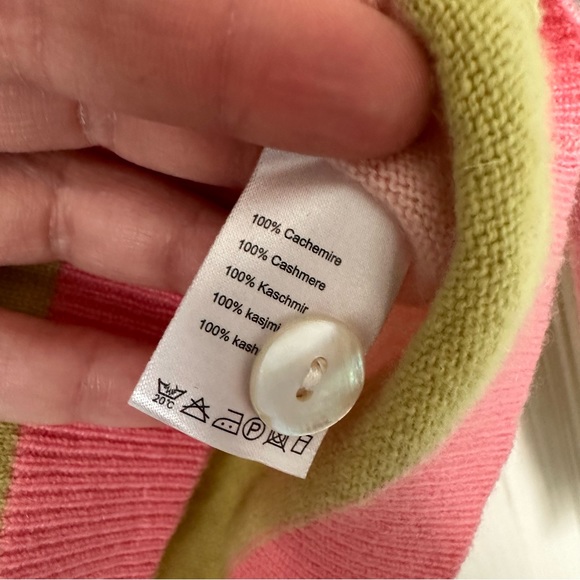 Lacoste vintage pastel striped cashmere sweater Sz 36 - Picture 5 of 7